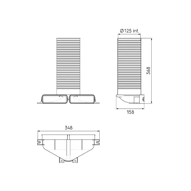 Adaptateur de vanne Ubbink Air Excellent 45SC 125 2x90°