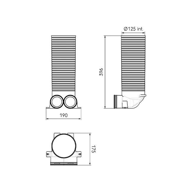 Ubbink Air Excellent Adaptateur de vanne 23C 125 2x90°