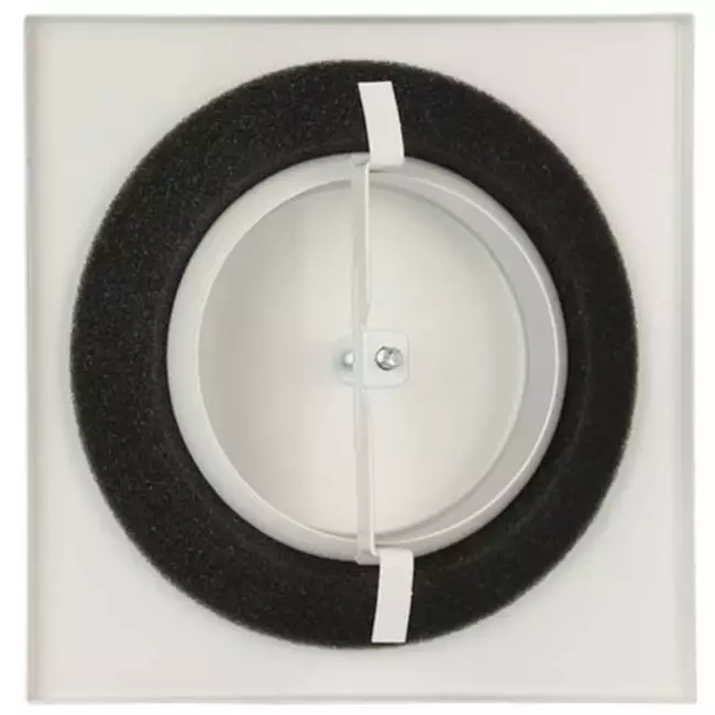 Bouche d'alimentation en métal carrée Ø 100 mm blanche avec clips - DVSQ-P100