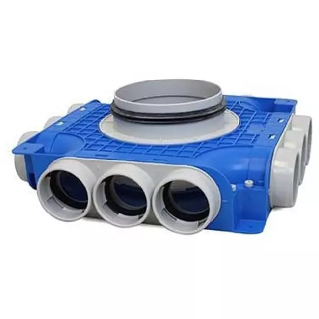 Boîte de sous-distribution Vent-Axia Uniflexplus 12x Ø69mm raccordement latéral avec embout Ø180mm