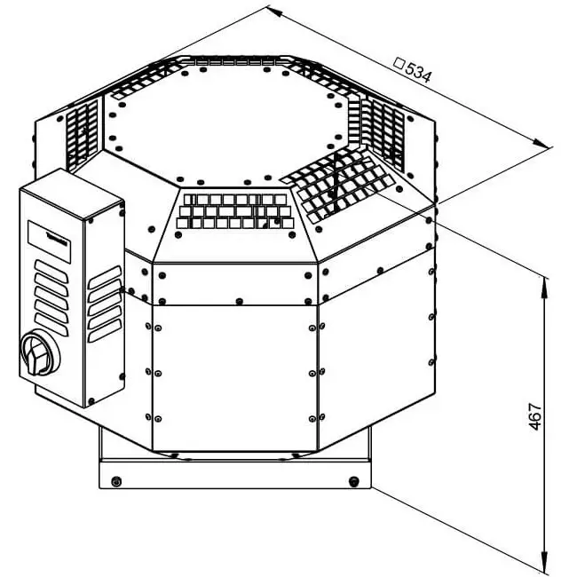Ventilateur de toit isolé restauration - DVNI 225 EC 30