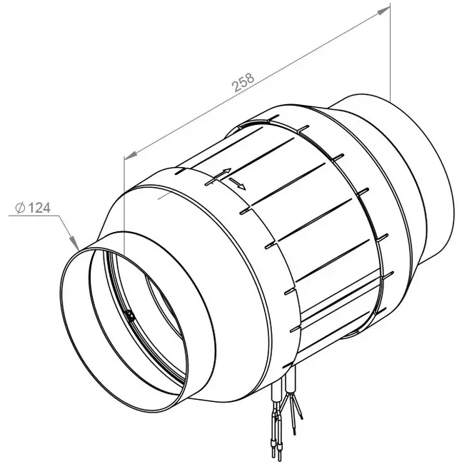 Ventilateur de gaine 125mm flux mixte ETAMASTER - EM 125L EC 01
