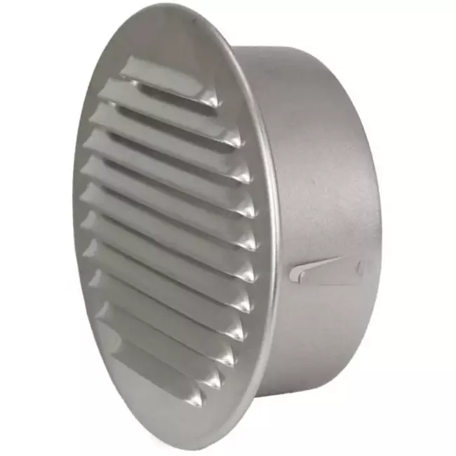 Grille de ventilation métal ronde avec douille de montage Ø 180 mm aluminium - DWRA180S