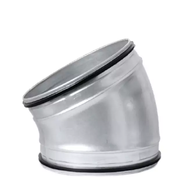 Coude spiralé rond 30° Ø 125 mm pour conduit rigide galvanisé