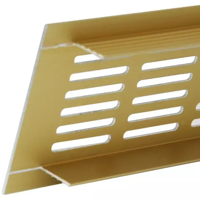Grille de ventilation plinthe aluminium - or L = 300 mm x H = 40 mm - RA430G