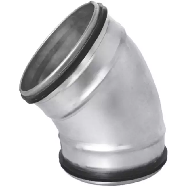 Coude spiralé rond 45° Ø 160 mm pour conduit rigide galvanisé