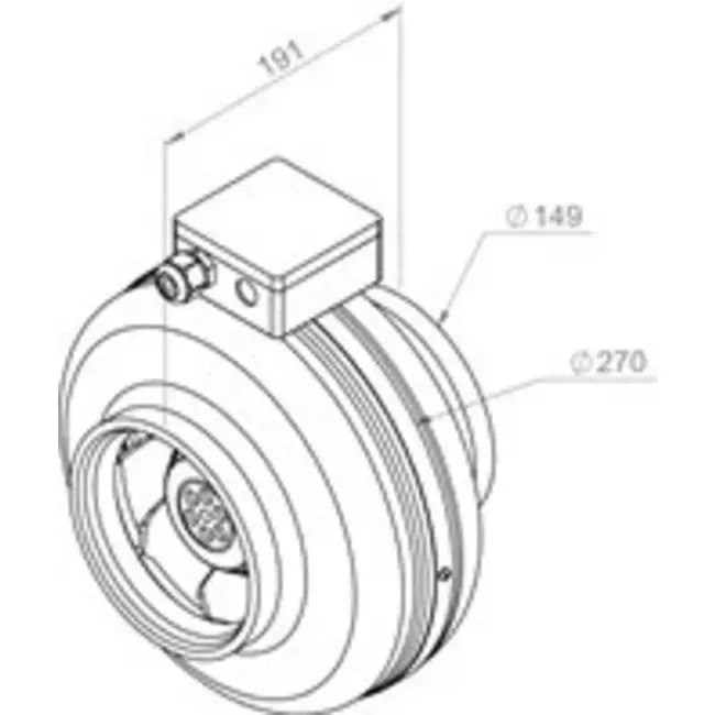 Ventilateur de gaines Ruck 440m³/h - Ø 150 mm + régulateur électronique continu 1,0 A