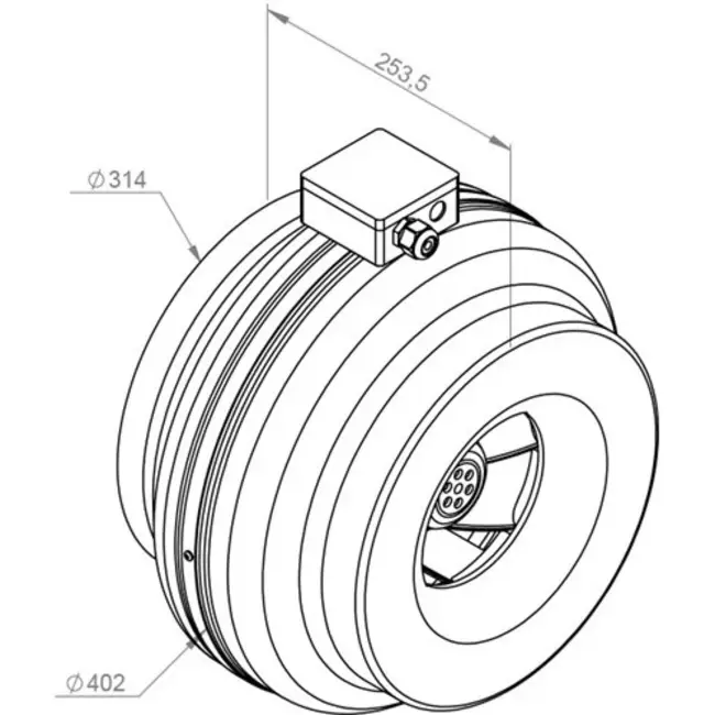 Ventilateur de gaines Ruck 1170m³/h - Ø 315 mm + régulateur électronique continu 1,0 A