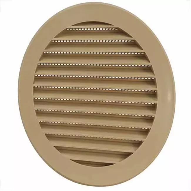 Grille à ailettes diamètre 125 mm beige - VR125Y