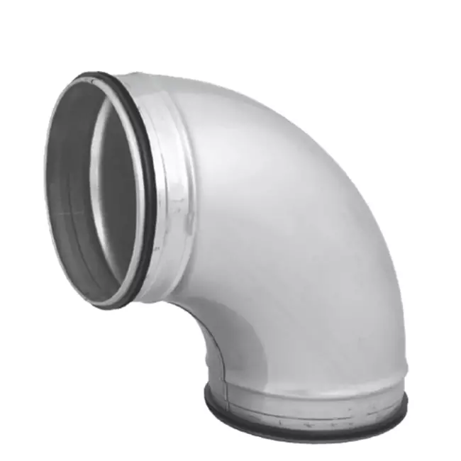 Coude spiralé rond 90° Ø 160 mm pour conduit rigide galvanisé