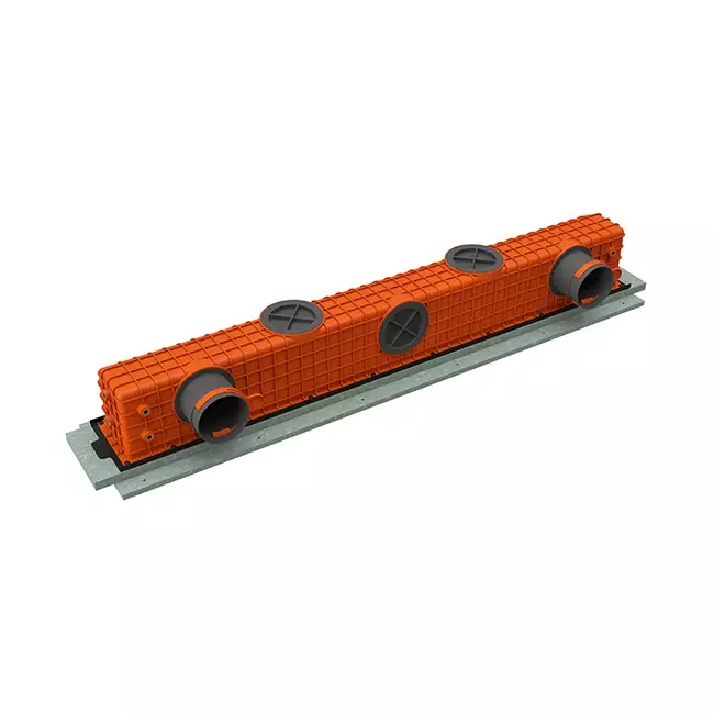 Diffuseur à fente sans cadre Ergovent 1000 mm avec diamètre de raccordement 90 mm - profilé