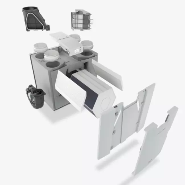 Ubbink VMC double flux unité murale Ubiflux Vigor W400 2/2 droite