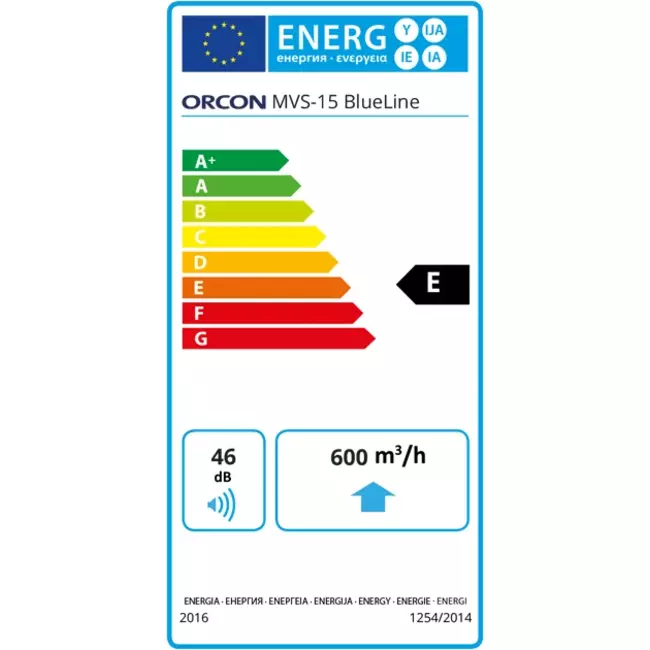Orcon MVS 15R 550 m³/h - fiche de sécurité