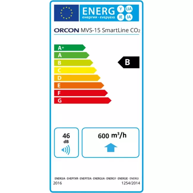 Orcon MVS-15RH CO2B 550 m³/h + sonde d'humidité + sonde de contrôle du CO2 - fiche de sécurité