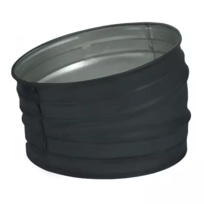 Coude rond spiralé 15° Ø 125 mm  - sur mesure RAL7016