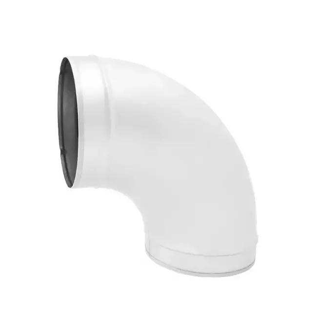 Coude spiralé rond 90° Ø 150 mm pour conduit rigide galvanisé - sur mesure RAL9010