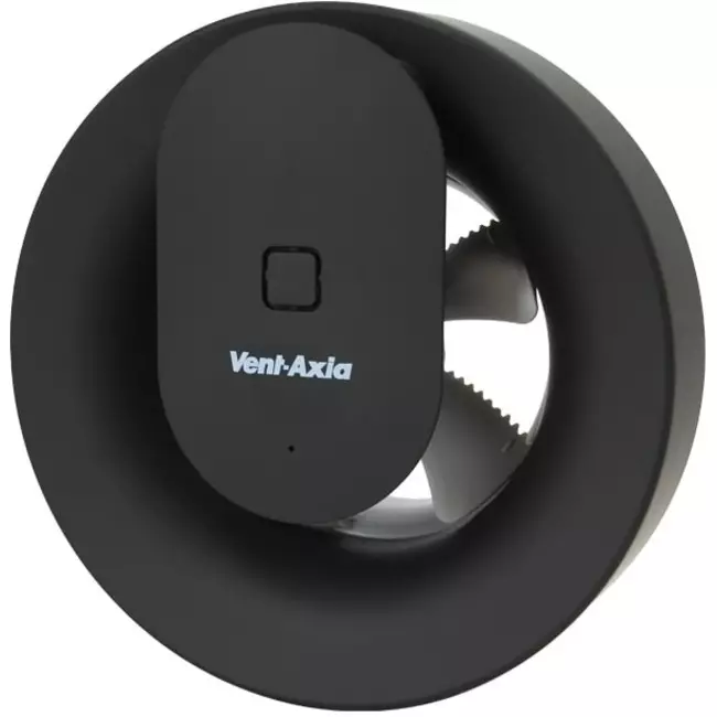 Ventilateur de salle de bains Svara avec minuterie, capteur d'humidité et de lumière, 100-125 mm (contrôlé par application) NOIR