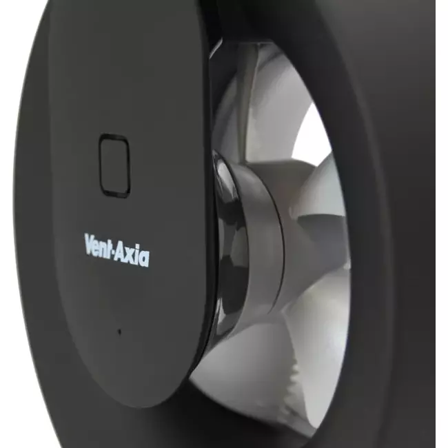 Ventilateur de salle de bains Svara avec minuterie, capteur d'humidité et de lumière, 100-125 mm (contrôlé par application) NOIR