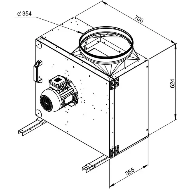 Ventilateur de caisson gaz de combustion F400 - MPS 355 D4 F4 30