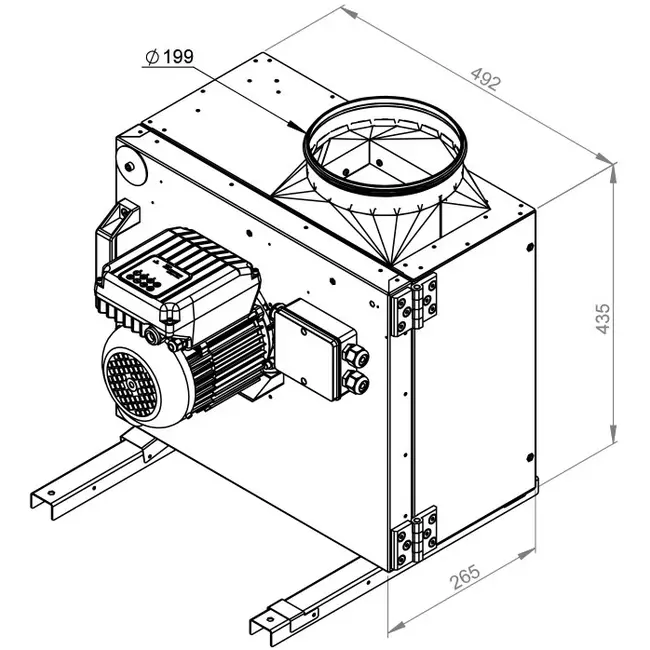 Ventilateur de caisson débit d'air extérieur du moteur - MPS 225 EC 30