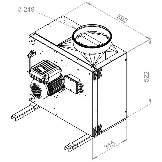 Ventilateur de caisson débit d'air extérieur du moteur - MPS 250 EC 30