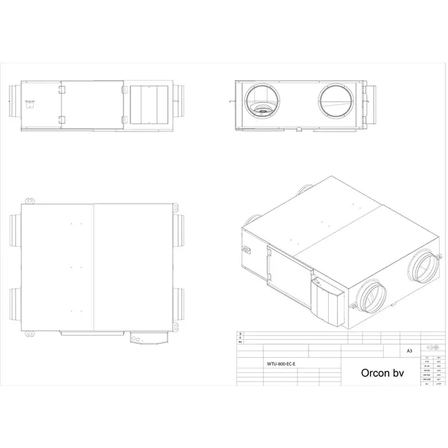 Récupérateur de chaleur Orcon 800 EC-E - 800m³/h