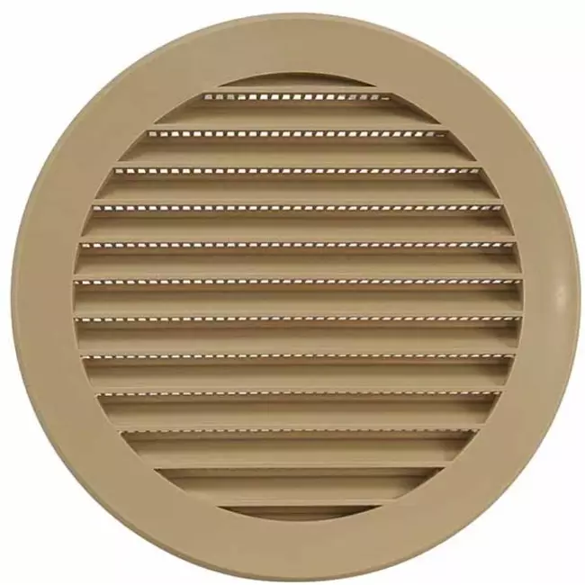 Grille à ailettes diamètre 125 mm beige - VR125Y