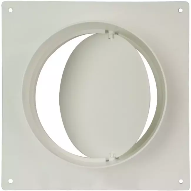 Diamètre plaque murale avec clapet anti-retour ronde en plastique : 100 mm - AFV100