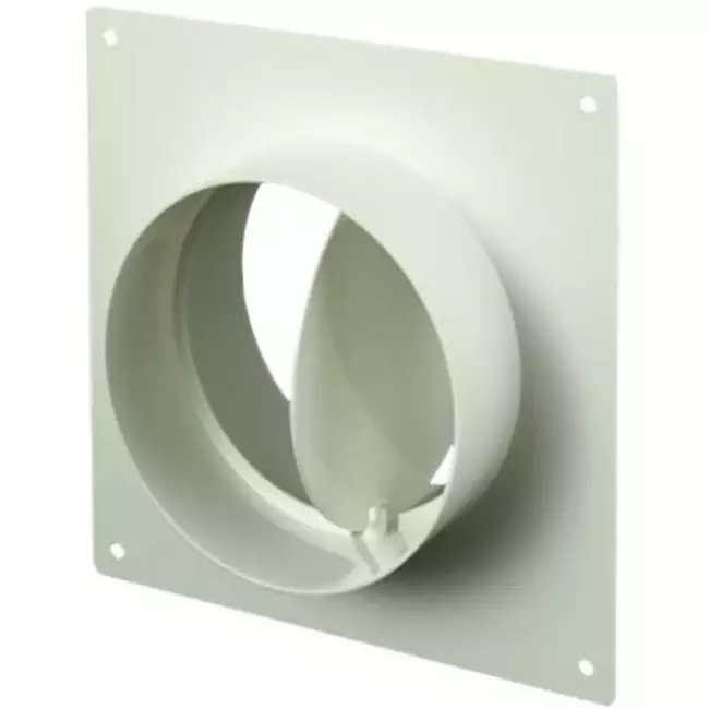 Plaque murale ronde en plastique avec clapet anti-retour, diamètre : 150 mm - AFV150