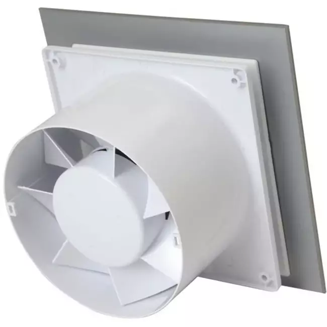 Vmc salle de bain Ø 125 mm avec minuterie et capteur d'humidité - front en verre satin doré