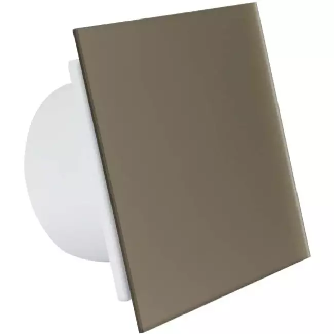 Vmc salle de bain Ø 125 mm avec minuterie et capteur d'humidité - front en verre satin doré