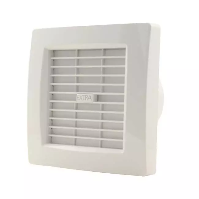 Ventilateur de salle de bains Ø 120 mm, blanc, avec clapet de fermeture automatique et minuterie - modèle de luxe X120ZT