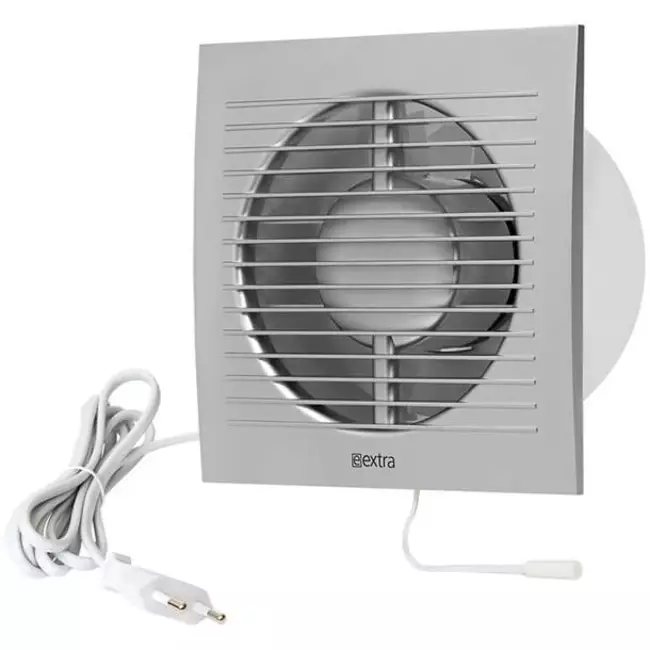 Vmc salle de bain Ø100 mm argent avec fiche et cordon de tirage - standard EE100WPS