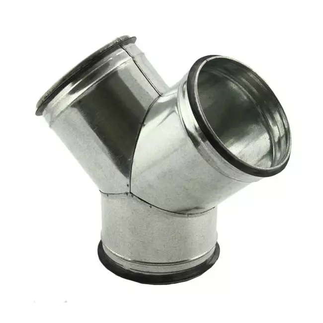 Pièce en Y 45° Ø 160 mm - 160 mm pour conduit rigide galvanisé