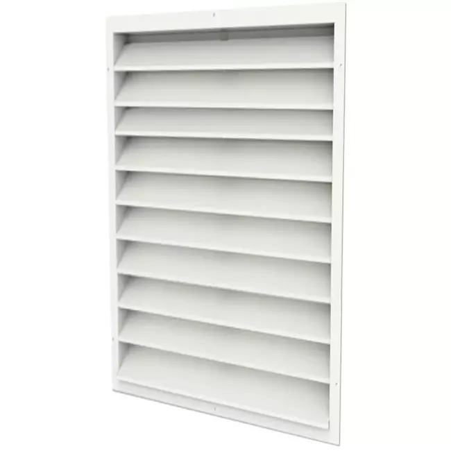 Grille murale extérieure 200x700 aluminium avec ailettes fixes - couleur mixte RAL 9010