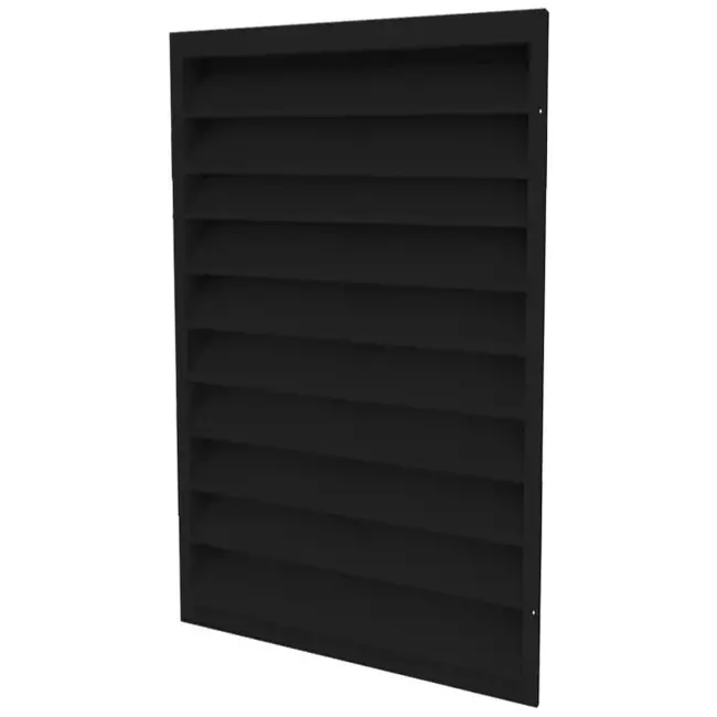 Grille murale extérieure 200x1000 aluminium avec ailettes fixes - couleur mixte RAL 9005