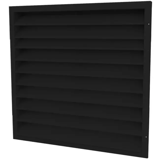 Grille murale extérieure 300x300 aluminium avec ailettes fixes - couleur mixte RAL 9005