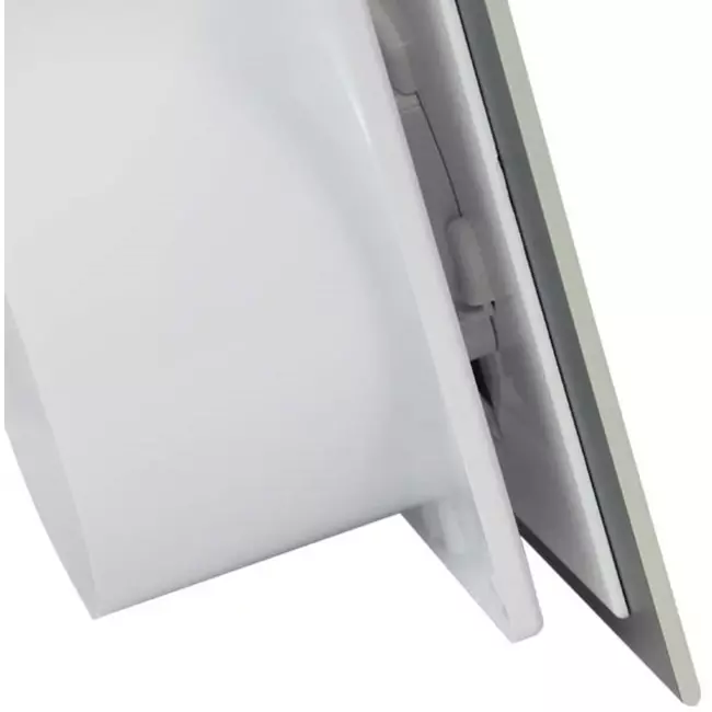 Vmc salle de bain Ø 125 mm avec cordon de tirage et fiche - front en verre satin argenté