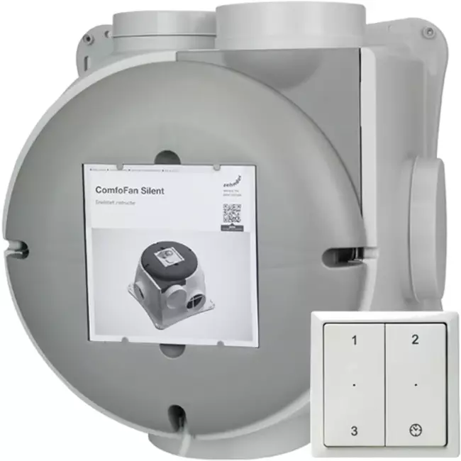 Kit Zehnder ComfoFan Silent 460 m³/h + commande RFZ - prise avec mise à la terre