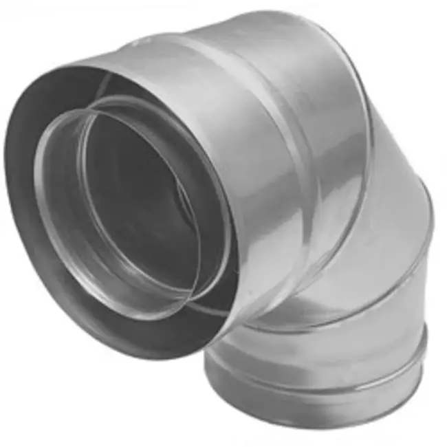 Coude concentrique 90° de 100 - 150 mm de diamètre I316L/I304 (D0,5/0,6) (avec caoutchouc d'étanchéité pour conduit interne)