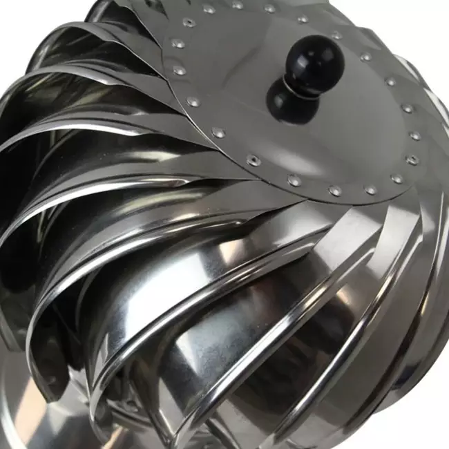 Tourelle de ventilation alimentée par le vent Cowl 150 mm en acier inoxydable avec solin de toit incluse - 65m3/h