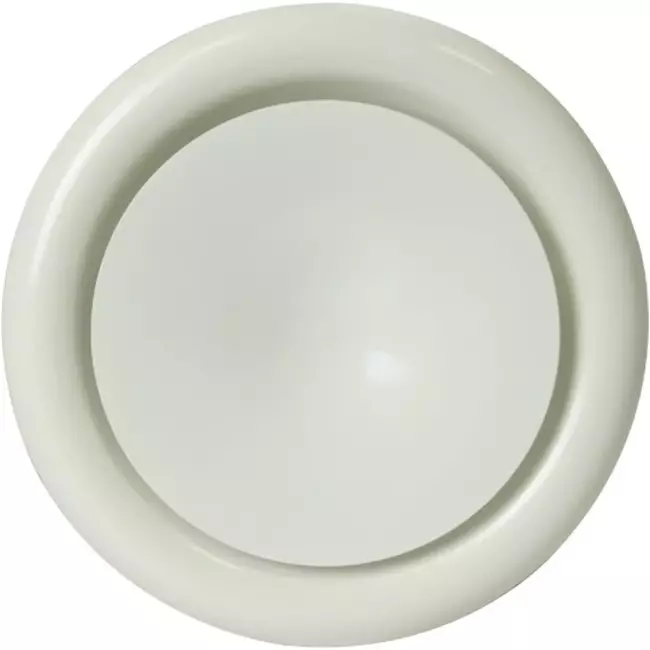 Bouche de soufflage métal Ø 80 mm RAL 9010 avec clips à ressorts - DVSC-P080
