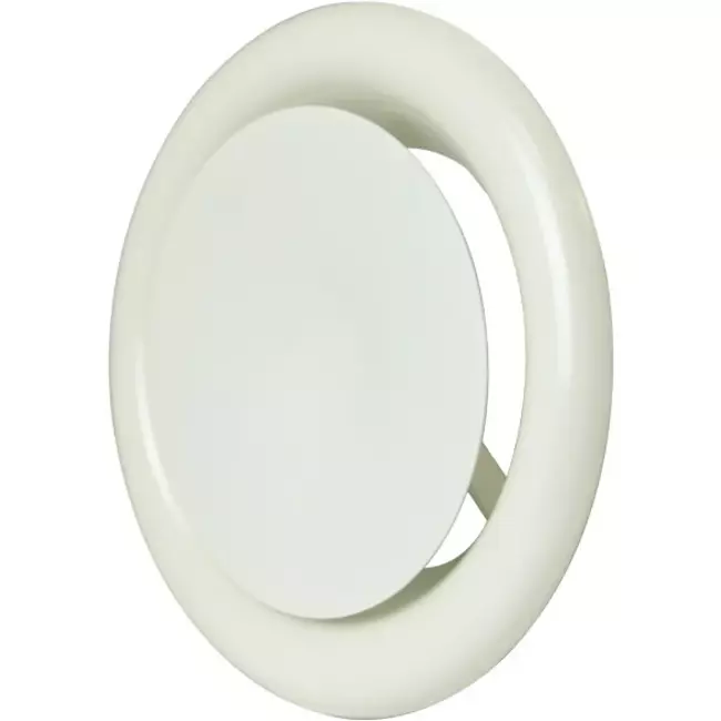 Bouche de soufflage métal Ø 80 mm RAL 9010 avec clips à ressorts - DVSC-P080