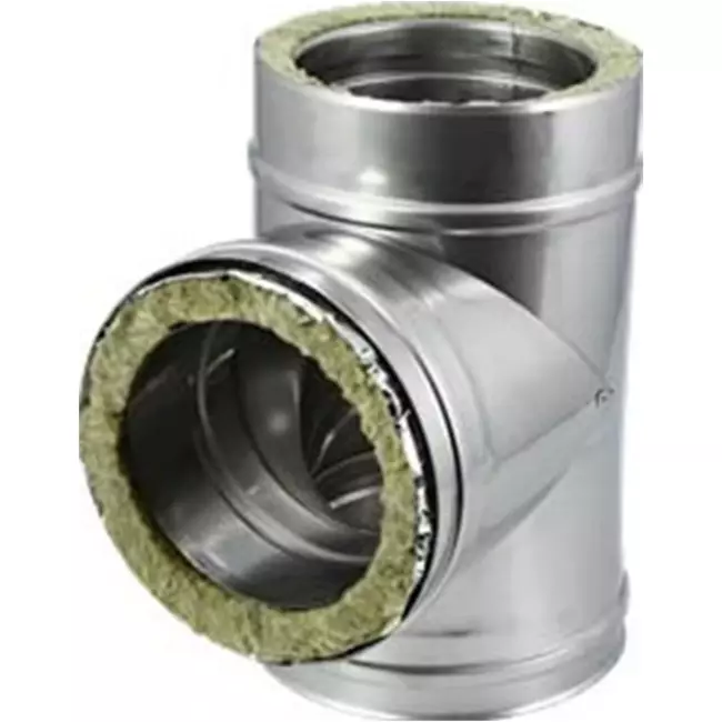 Elément droit à double paroi diamètre 250 mm (250/300) Pièce en T T90 I316L/I304 (D0,5/0,6)
