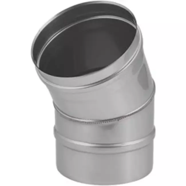 Tube de poêle en acier inoxydable à simple paroi coudé à 30° - Ø 200 mm