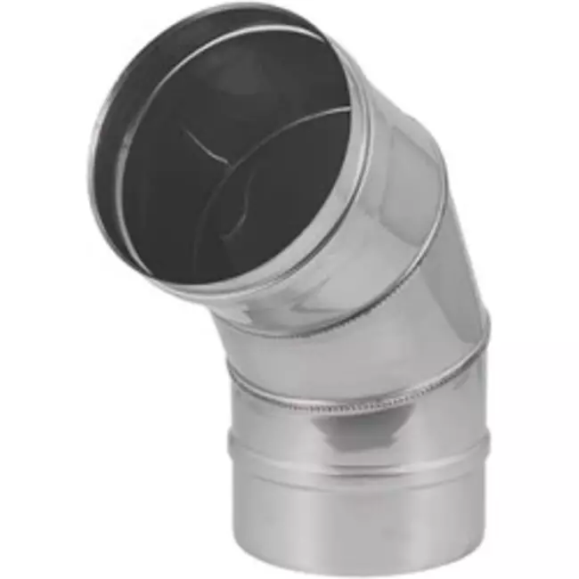 Tube de poêle en acier inoxydable à simple paroi coudé à 60° - Ø 180 mm