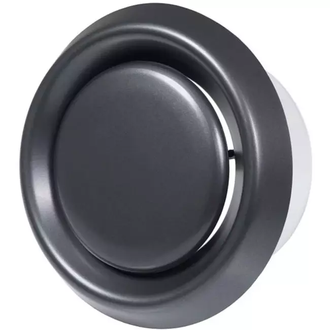 Bouche de ventilation VMC plastique avec fourreau de montage noir anthracite - Ø 125 mm - VD125A