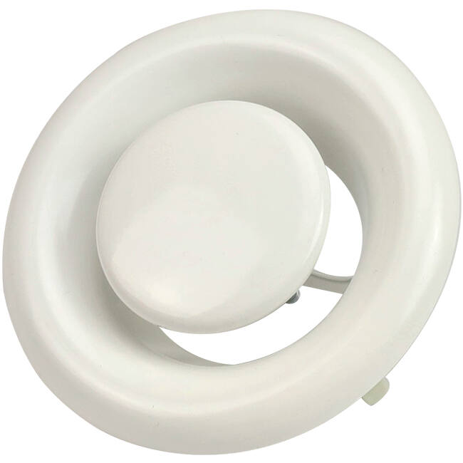 Valve d'échappement de ventilation en métal 125mm avec ressorts de friction - DVS-C125 - RAL 9016