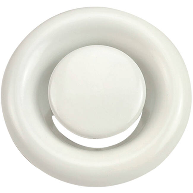 Valve d'échappement de ventilation en métal 125mm avec ressorts de friction - DVS-C125 - RAL 9016