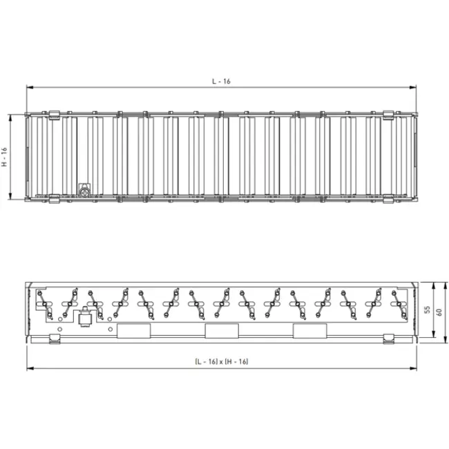 Clapet de réglage du volume pour la grille de ventilation - 525x75